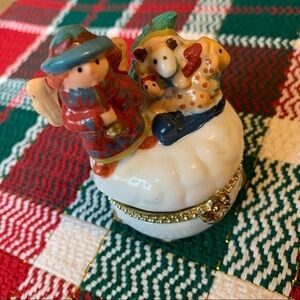 Angel & friends vintage treasure trinket box holiday decor gift